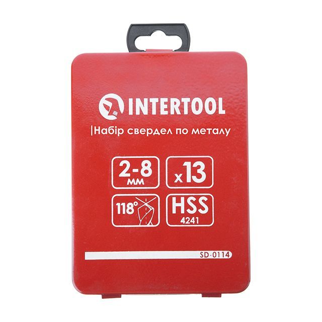 Набор сверл по металлу HSS, полированная сталь, 2.0-8.0 мм, 13 ед. INTERTOOL SD-0114