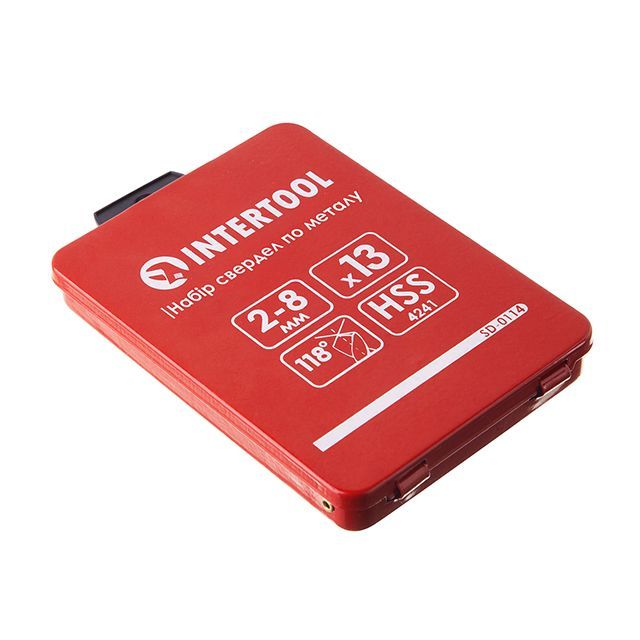 Набор сверл по металлу HSS, полированная сталь, 2.0-8.0 мм, 13 ед. INTERTOOL SD-0114