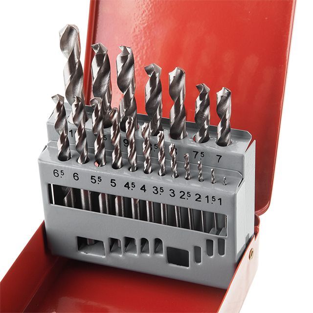 Набор сверл по металлу HSS, полированная сталь, 1.0-10.0 мм, 19 ед. INTERTOOL SD-0119