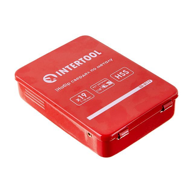 Набор сверл по металлу HSS, полированная сталь, 1.0-10.0 мм, 19 ед. INTERTOOL SD-0119