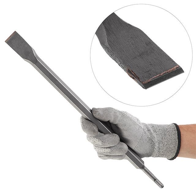 Зубило плоское SDS-PLUS 17х400х25 мм с победитовой напайкой INTERTOOL SD-0451