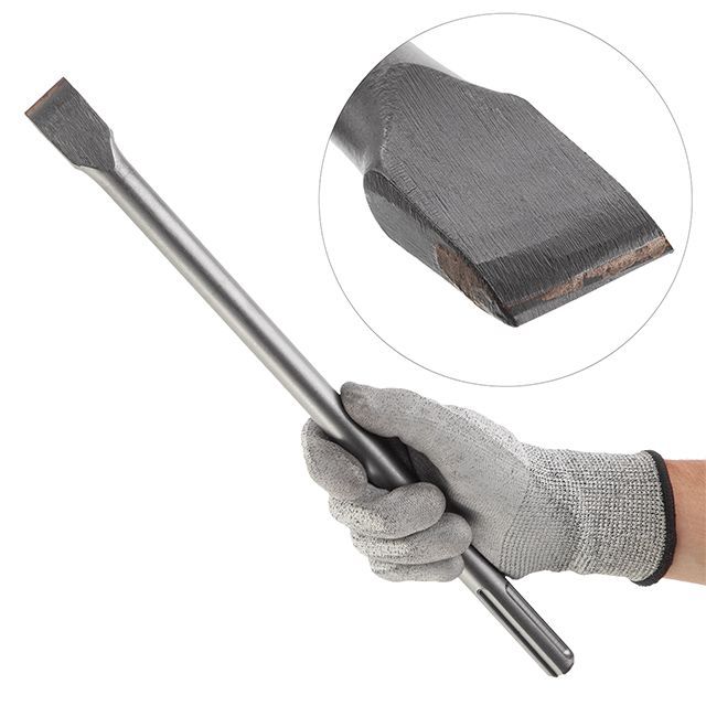 Зубило плоское SDS-MAX 18*400*25 мм с победитовой напайкой INTERTOOL SD-0455