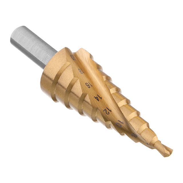 Сверло ступенчатое по металлу спиральное 4-20 мм INTERTOOL SD-5834