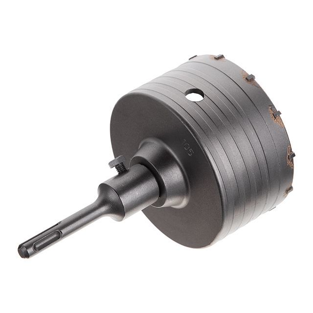 Комплект: сверло корончатое по бетону 105 мм, переходник SDS Plus 100 мм INTERTOOL SD-7105