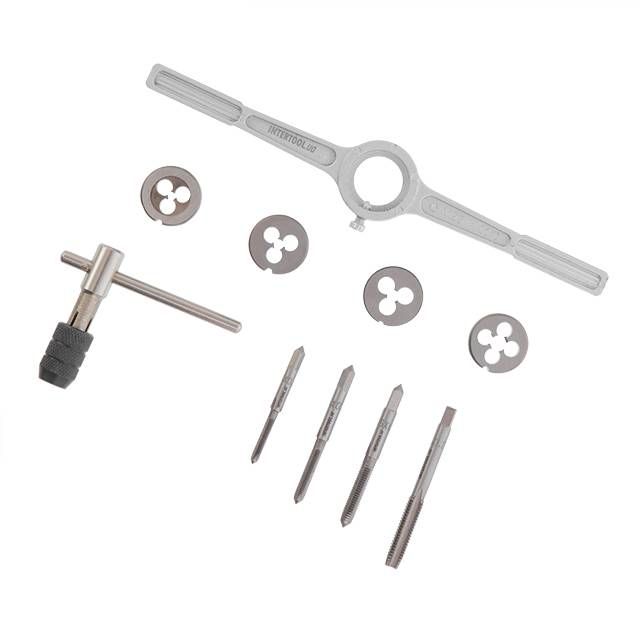 Набор плашек M4-M8, метчиков M4-M8, 10 ед. INTERTOOL SD-8025