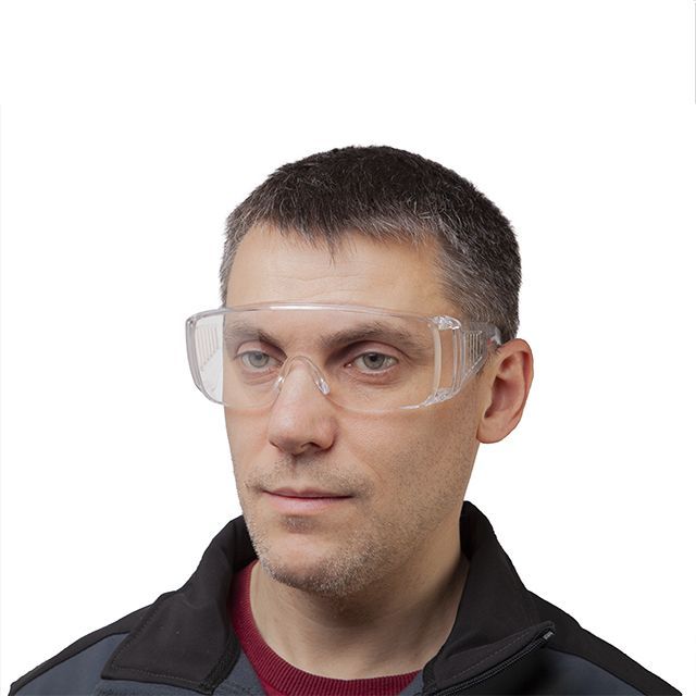 Очки защитные прозрачные, материал линз поликарбонат, материал заушников поликарбонат,защита от удара,оптический класс 1 INTERTOOL SP-0081