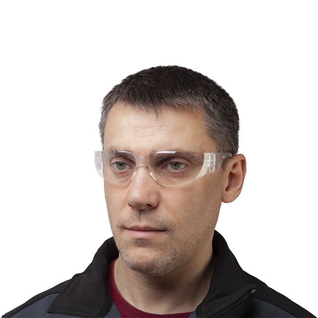 Очки защитные прозрачные, материал линз поликарбонат, материал заушников поликарбонат, защита от удара INTERTOOL SP-0083