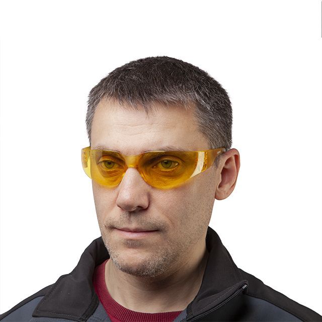 Очки защитные желтые, поликарбонат, защита от удара INTERTOOL SP-0084