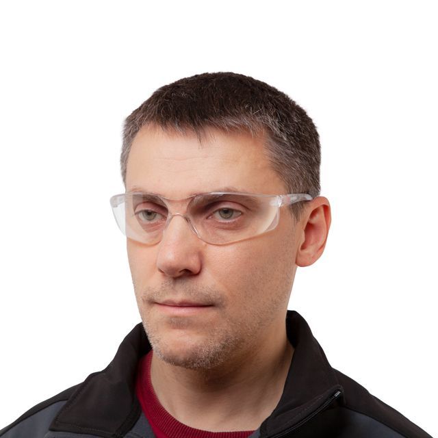 Очки защитные прозрачные, материал линз поликарбонат, материал заушников поликарбонат, защита от удара INTERTOOL SP-0087