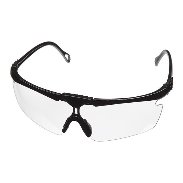 Очки защитные прозрачные, материал линз поликарбонат, материал заушников поликарбонат черного цвета,защита от удара, оптический класс 3 INTERTOOL SP-0090