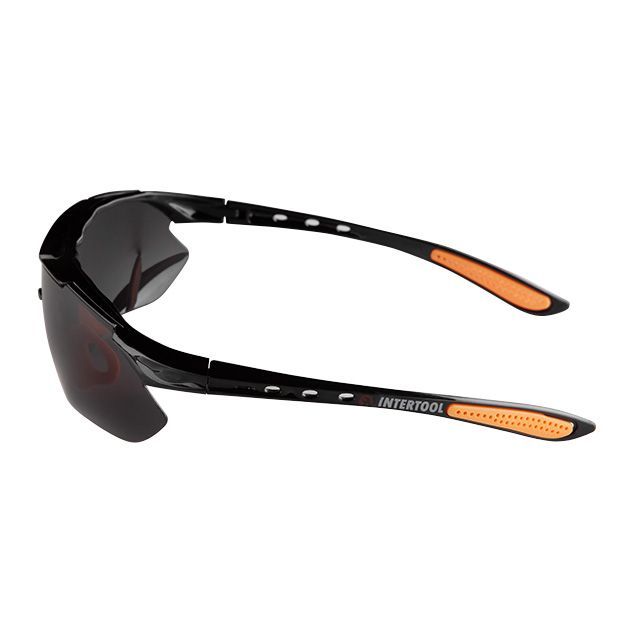 Очки защитные затемненные, поликарбонат, заушины нейлон, резиновая накладка для носа, защита от удара INTERTOOL SP-0094