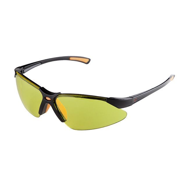 Очки защитные желтые, поликарбонат,заушины нейлон, резиновая накладка для носа,защита от удара INTERTOOL SP-0096