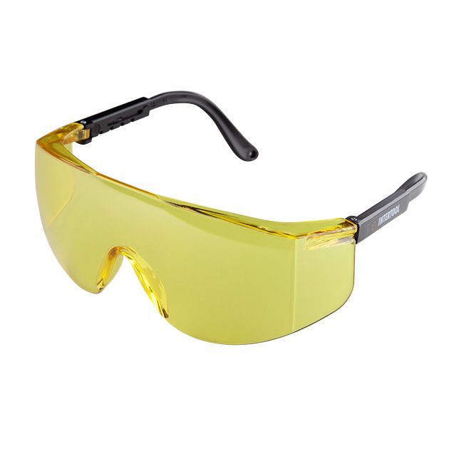 Очки защитные желтые, поликарбонат, регулируемые заушины из нейлона, защита от удара INTERTOOL SP-0099