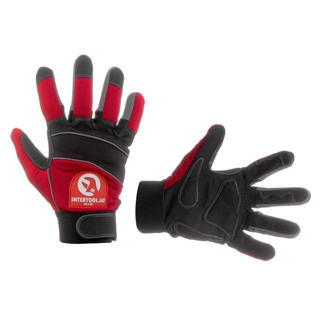 Перчатка Microfiber со вставками спандекса и неопрена, 9", эластичный манжет на липучке INTERTOOL SP-0141