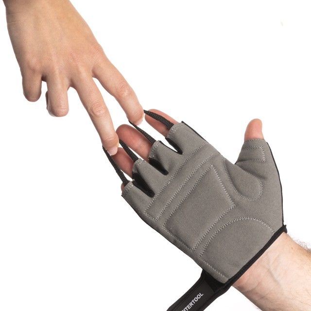 Перчатка без пальцев, экокожа "amara", 10", защитные вставки на ладони, вставки из лайкры на тыльной стороне, фиксация ремешком на липучке INTERTOOL SP-0146