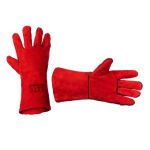 Перчатка замшевая 14", обработанная термостойким составом, подкладка по всей длине, красная INTERTOOL SP-0156