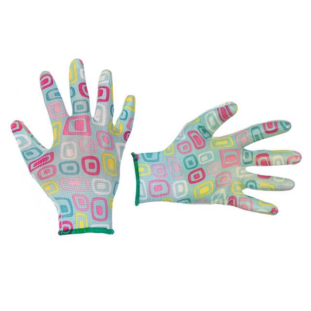 Перчатка садовая с покрытием из нитрила, голубая, 8" INTERTOOL SP-0164