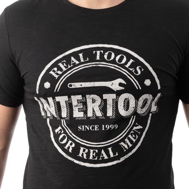 Футболка черная, 100% хлопок, S INTERTOOL SP-2201