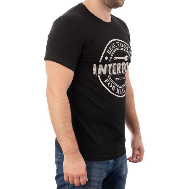 Футболка черная, 100% хлопок, XXL INTERTOOL SP-2205