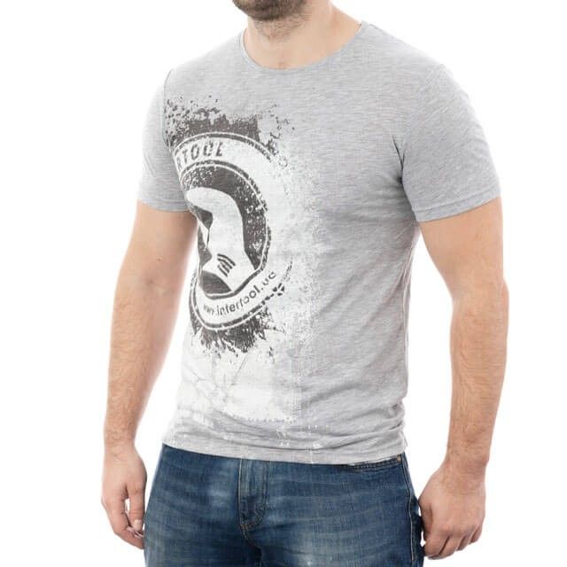 Футболка серая меланж, 100% хлопок, L INTERTOOL SP-2223