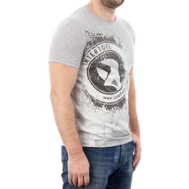 Футболка серая меланж, 100% хлопок, L INTERTOOL SP-2223