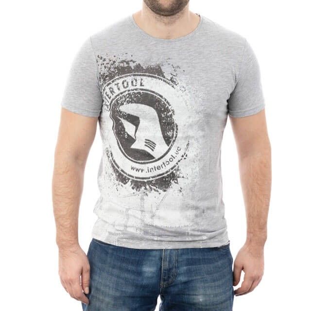 Футболка серая меланж, 100% хлопок, XXL INTERTOOL SP-2225