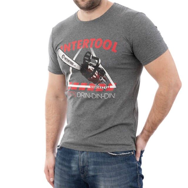 Футболка темно-серая, 95% хлопок, 5% спандекс, L INTERTOOL SP-2233