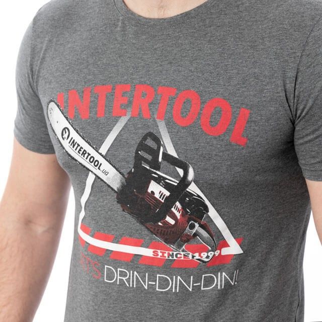 Футболка темно-серая, 95% хлопок, 5% спандекс, XL INTERTOOL SP-2234