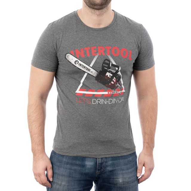 Футболка темно-серая, 95% хлопок, 5% спандекс, XXL INTERTOOL SP-2235