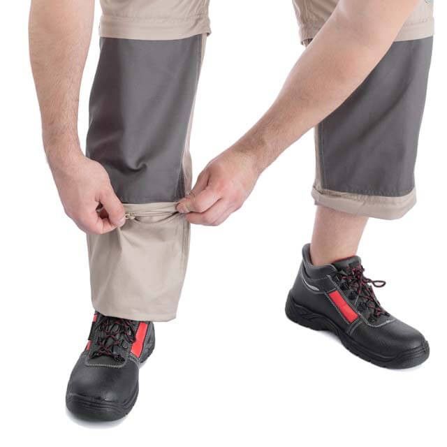 Брюки трансформер рабочие с лямками 6 в 1, 100% хлопок, плотность 180 г/м², S INTERTOOL SP-3041