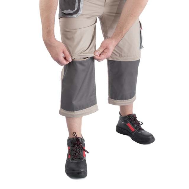 Брюки трансформер рабочие с лямками 6 в 1, 100% хлопок, плотность 180 г/м², M INTERTOOL SP-3042