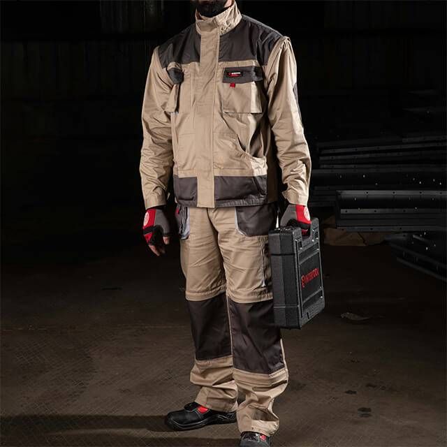 Брюки трансформер рабочие с лямками 6 в 1, 100% хлопок, плотность 180 г/м², M INTERTOOL SP-3042