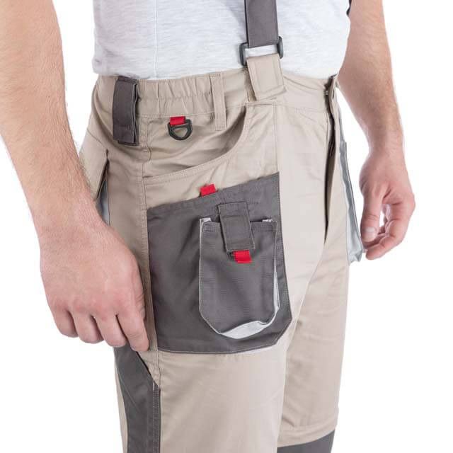 Брюки трансформер рабочие с лямками 6 в 1, 100% хлопок, плотность 180 г/м², L INTERTOOL SP-3043