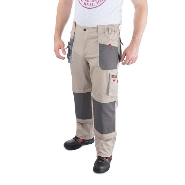 Брюки трансформер рабочие с лямками 6 в 1, 100 % хлопок, плотность 180 г/м2, XXL INTERTOOL SP-3045