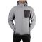 Куртка SOFTSHELL світло сіро-чорна, з капюшоном, тришарова, тканина - стрейч 300 GSM 100D, з водо- та вітрозахистом, розмір L INTERTOOL SP-3123
