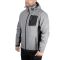 Куртка SOFTSHELL світло сіро-чорна, з капюшоном, тришарова, тканина - стрейч 300 GSM 100D, з водо- та вітрозахистом, розмір L INTERTOOL SP-3123