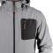 Куртка SOFTSHELL світло сіро-чорна, з капюшоном, тришарова, тканина - стрейч 300 GSM 100D, з водо- та вітрозахистом, розмір XL INTERTOOL SP-3124