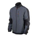 Куртка SOFTSHELL, темно серо-черная, трехслойная, ткань стрейч 300GSM 100D, с водо-, ветрозащитой, L INTERTOOL SP-3133
