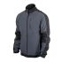 Куртка SOFTSHELL, темно серо-черная, трехслойная, ткань стрейч 300GSM 100D, с водо-, ветрозащитой, L INTERTOOL SP-3133