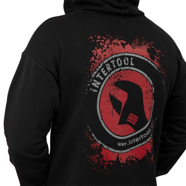 Худи черный, трикотаж, L INTERTOOL SP-4001