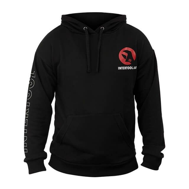 Худи черный, трикотаж, S INTERTOOL SP-4003