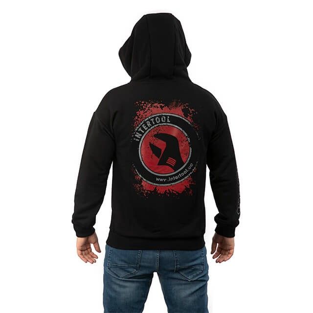 Худи черный, трикотаж, XL INTERTOOL SP-4004