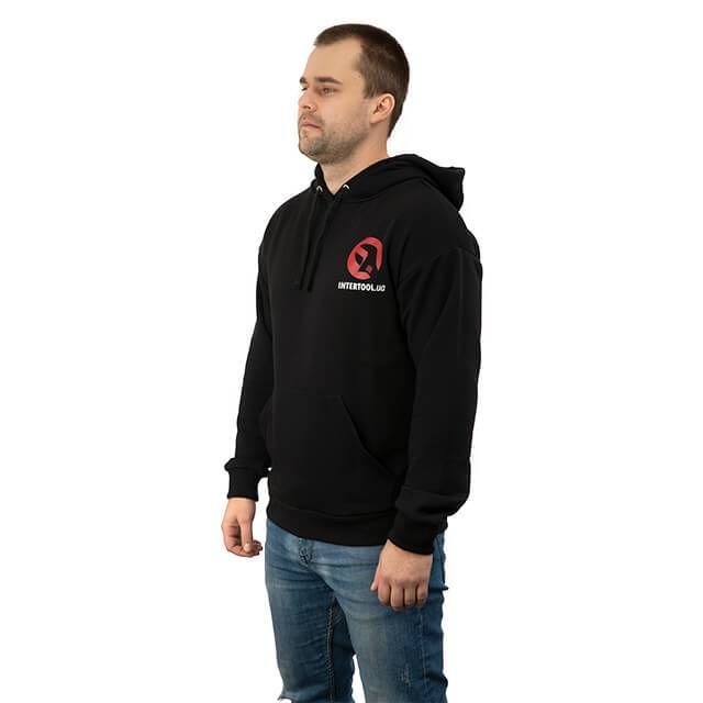 Худи черный, трикотаж, XXL INTERTOOL SP-4005