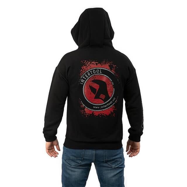 Худи черный, трикотаж, XXL INTERTOOL SP-4005