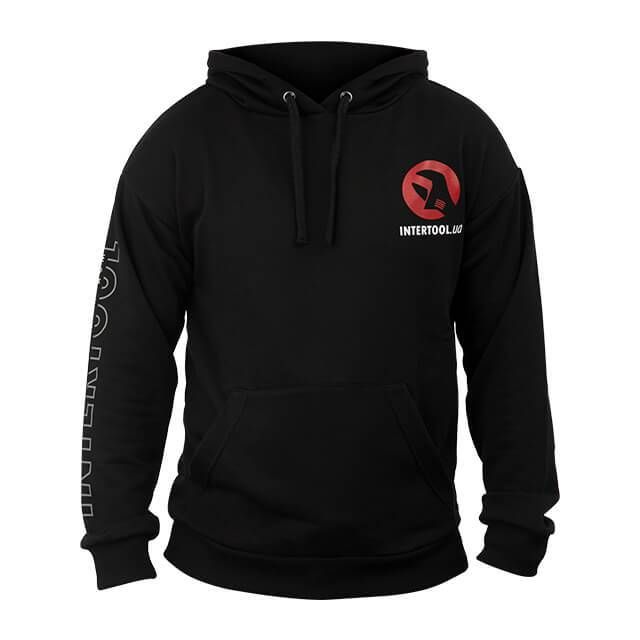 Худи черный, трикотаж, XXL INTERTOOL SP-4005