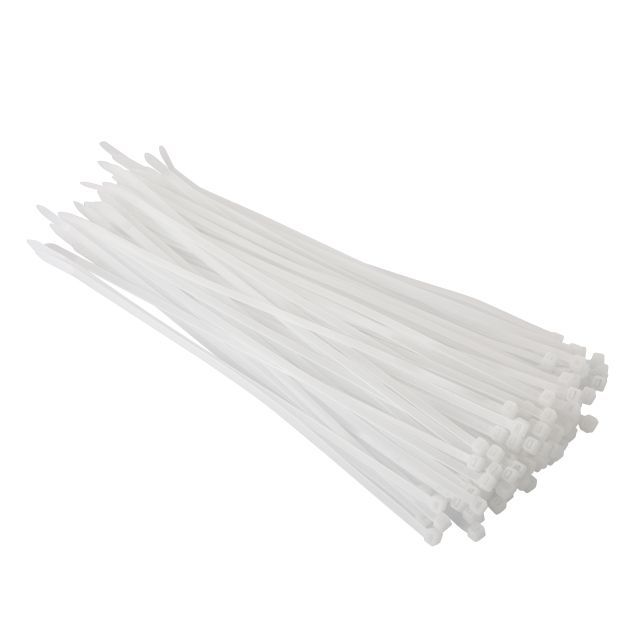 Хомут пластиковый 4,8*300 мм, белый, 100 ед. INTERTOOL TC-4830