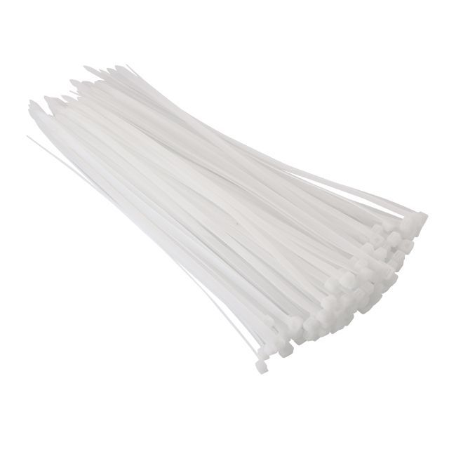 Хомут пластиковый 7,6x350мм, (100 шт/упак), белый INTERTOOL TC-7635