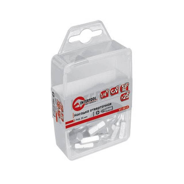 Комплект отверточных насадок PH0 1/4"x 25 мм уп. 25 шт. INTERTOOL VT-0010