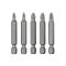Комплект отверточных насадок PH1, PH2, PZ1, PZ2, ACR, S2, 5 ед., STORM INTERTOOL VT-0205