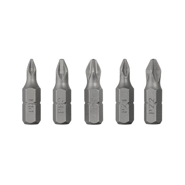 Комплект отверточных насадок PH1, PH2, PZ1, PZ2, S2, 5 ед., STORM INTERTOOL VT-0210